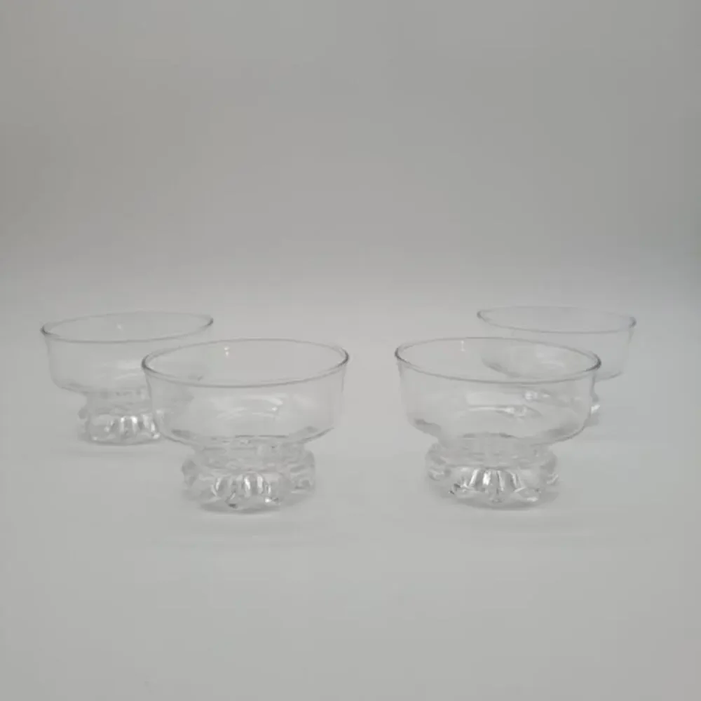 Set of 4 Studio Nova Traditional‎ Footed 8oz Dessert Bowls Clear Glass 4